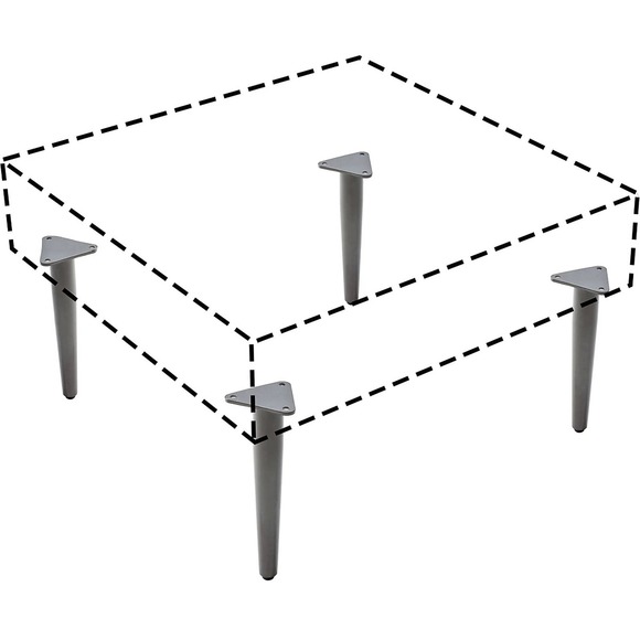 Lorell Contemporary Collection Metal Base Legs (4), Gray 4.5" x 9.8" x 1.5" - Picture 5 of 7